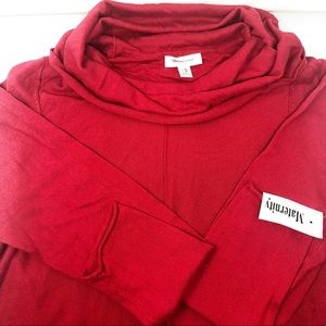 Maternity Sweater Motherhood Red Cowl Tunic XL